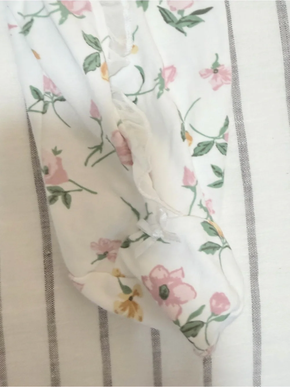 Little Me White Pajama Set with Pink Floral‎ Print